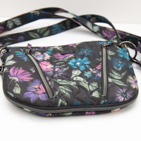Lug Swivel Crossbody Purse Convertible Bag Pockets Floral Multicolor Black - Picture 4 of 14
